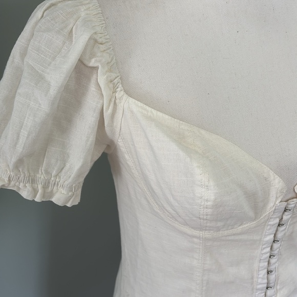 Urban Outfitters Britney Hook & Eye Mini Dress White Cotton Gauzy Size Small - Picture 2 of 5